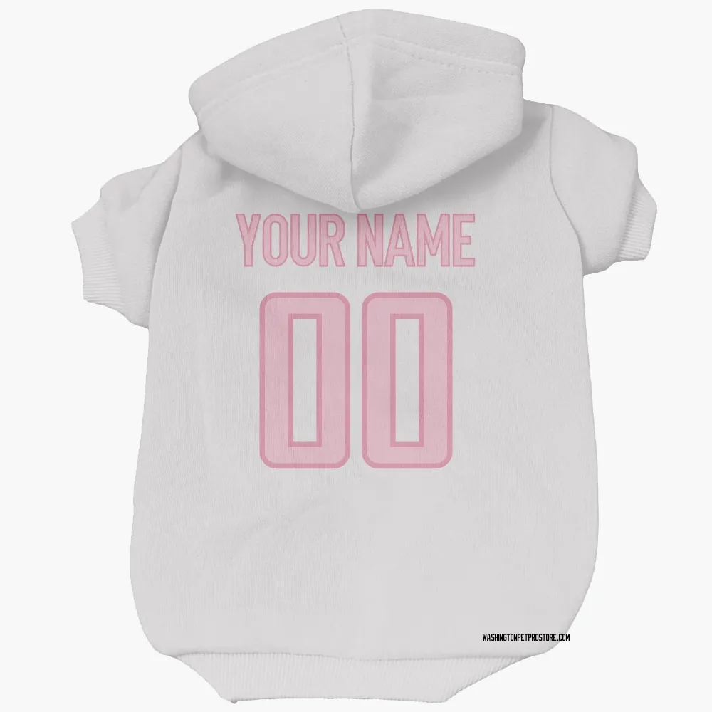 Washington Capitals Custom White Pink Pet Hoodie for Dog & Cat