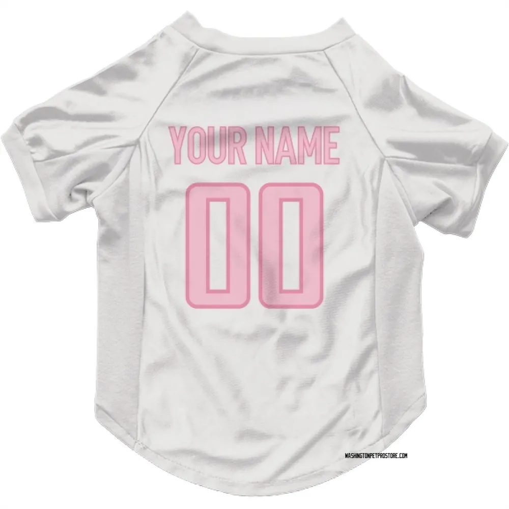 Washington Capitals Custom White Pink Pet Jersey for Dog & Cat