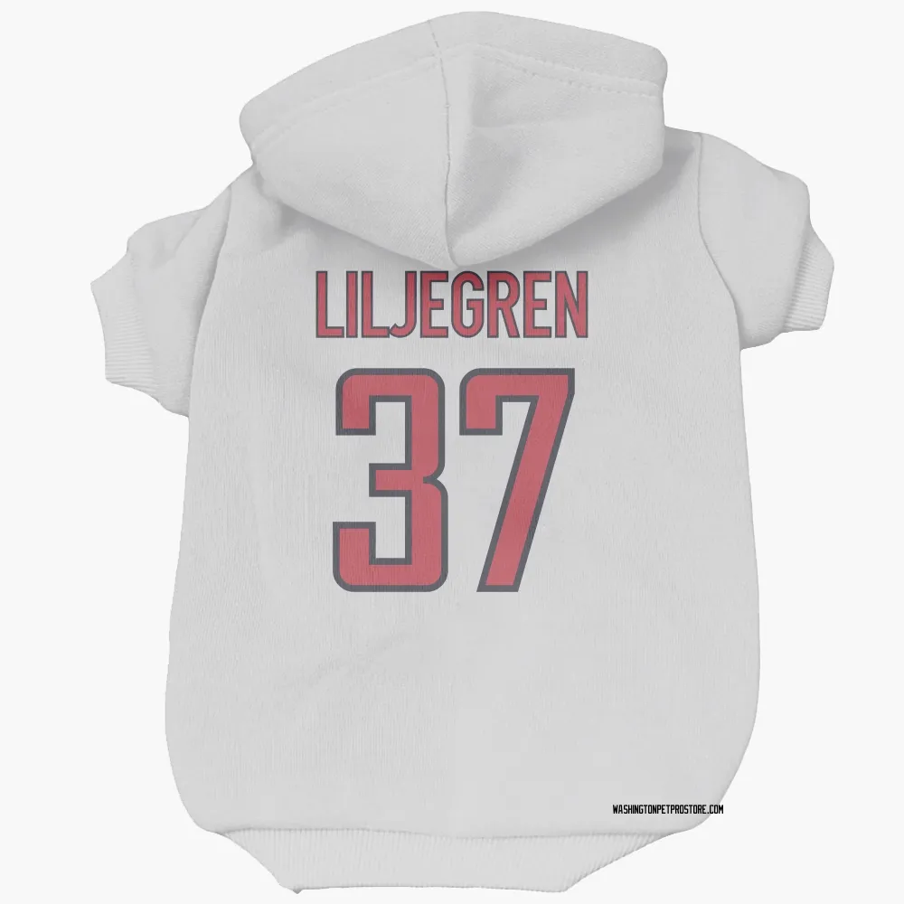 Washington Capitals Timothy Liljegren White Pet Hoodie for Dog & Cat
