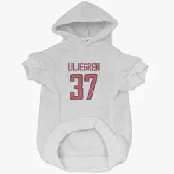 Washington Capitals Timothy Liljegren White Pet Hoodie for Dog & Cat