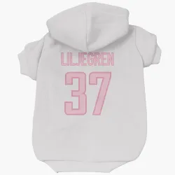Washington Capitals Timothy Liljegren White Pink Pet Hoodie for Dog & Cat