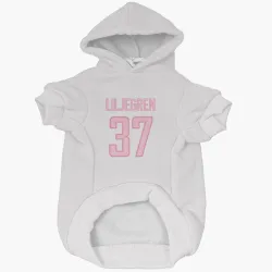 Washington Capitals Timothy Liljegren White Pink Pet Hoodie for Dog & Cat